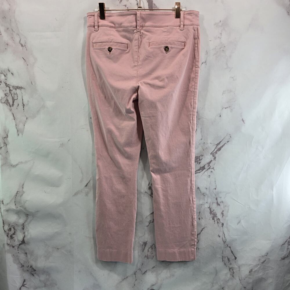Anthropologie Pants Womens 6 Pink High Rise Ankle Crop Chino Trouser Skinny